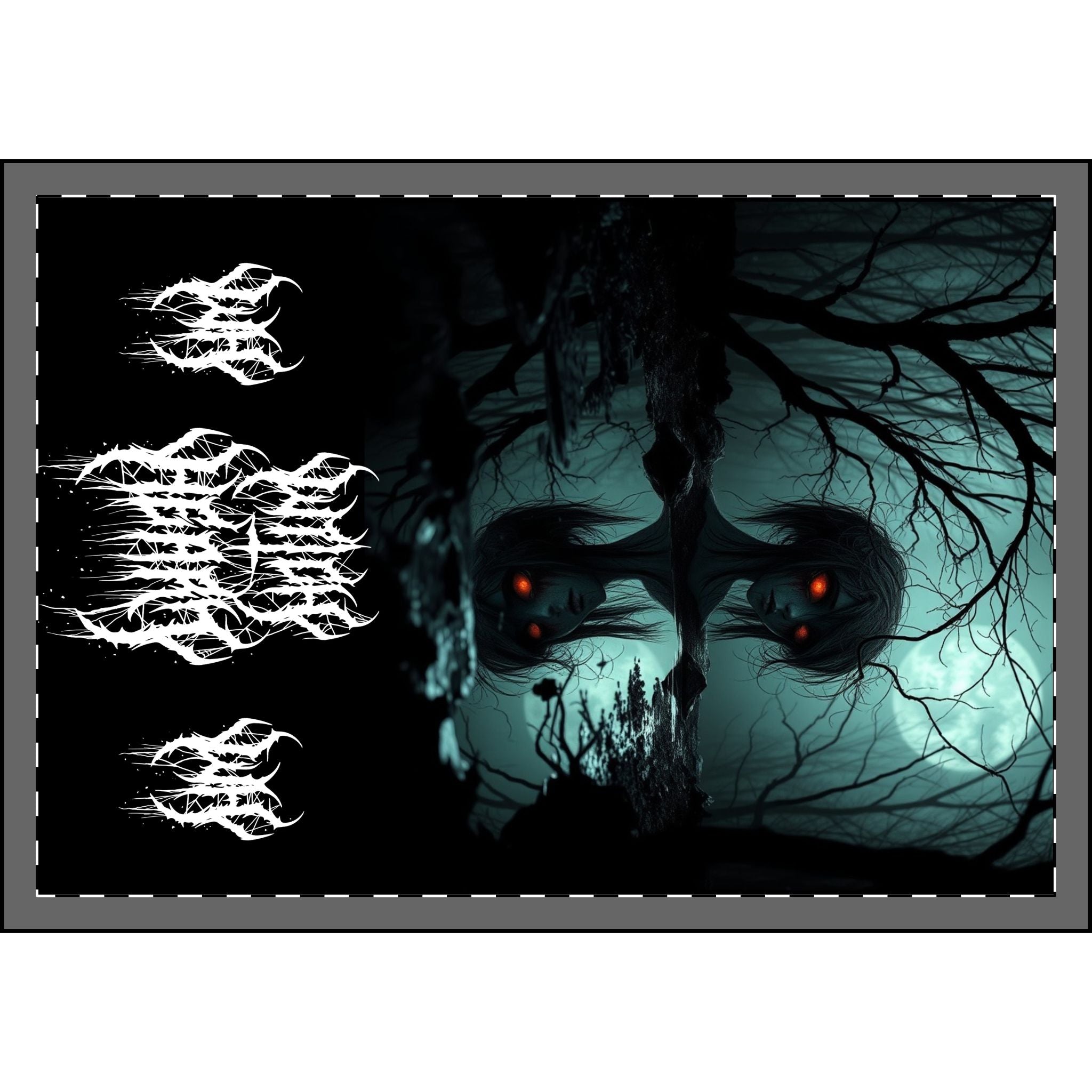 Spooky Forest Plush Blanket — Haunted Eyes Velveteen Throw for Halloween