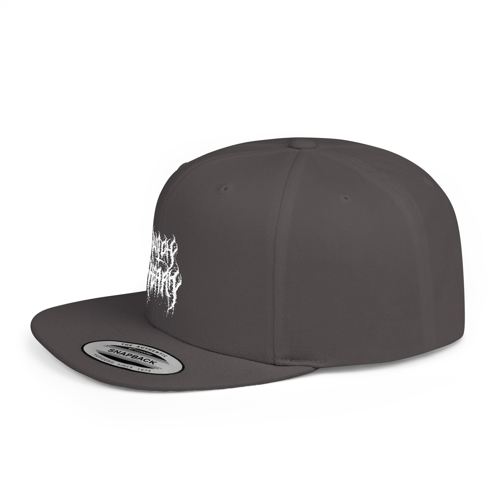 Metal Band Logo Snapback Hat — Flat Bill Black Cap