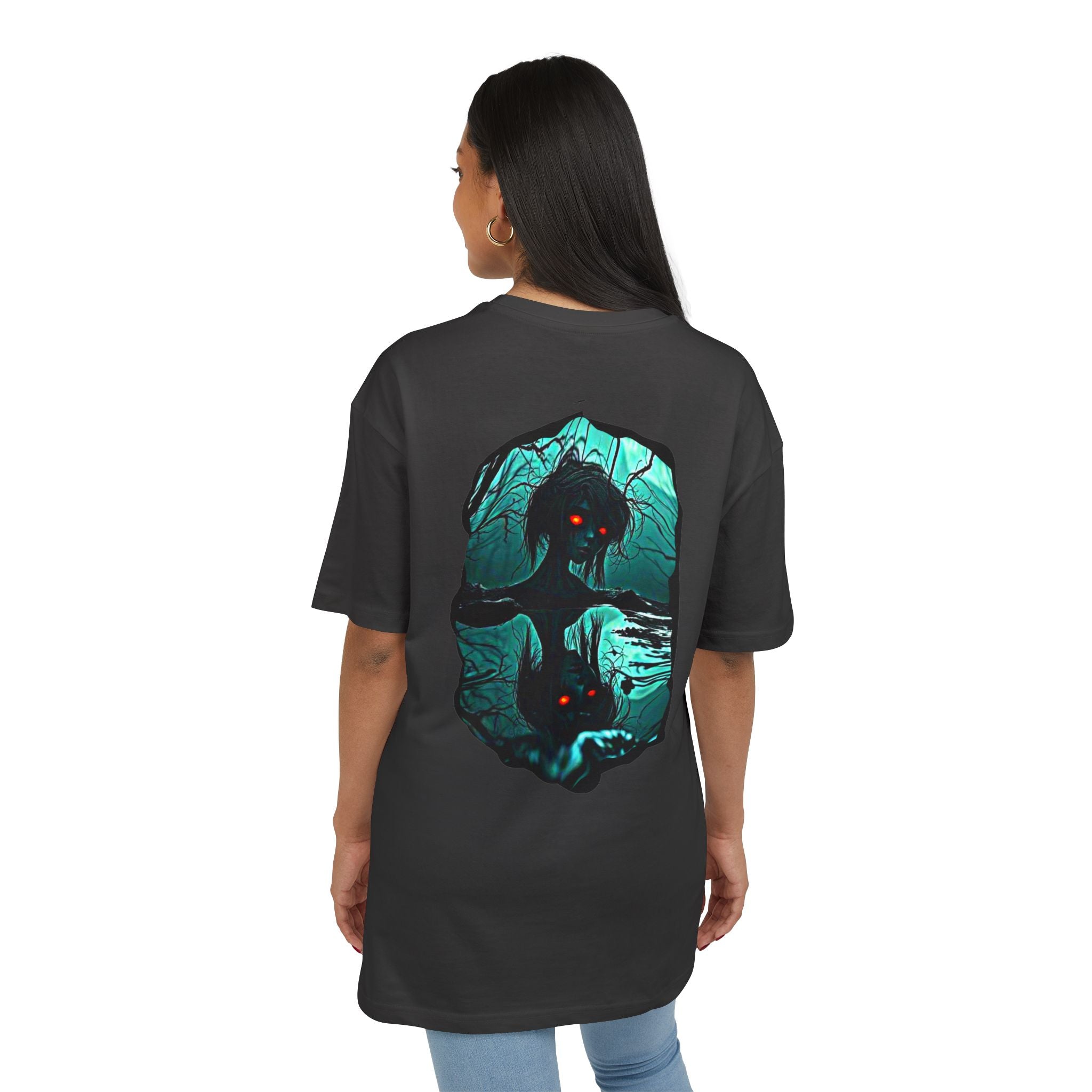 Horror Forest Tee — Glowing Red Eyes Zombie Graphic Shirt