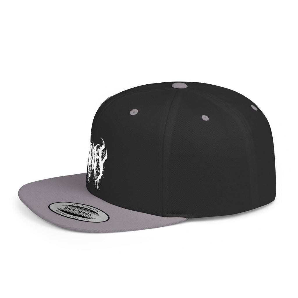 Flat Bill Snapback — Dark Grunge Emblem Hat