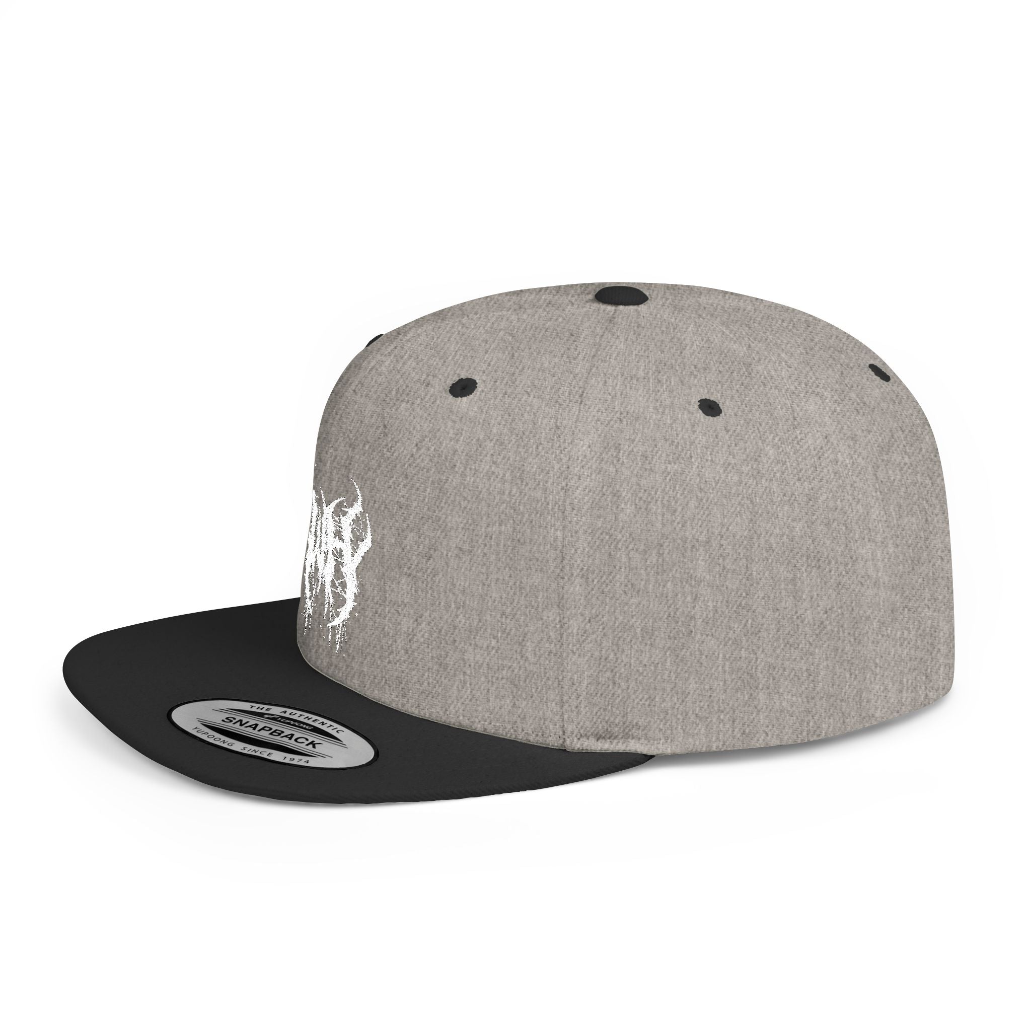 Flat Bill Snapback — Dark Grunge Emblem Hat