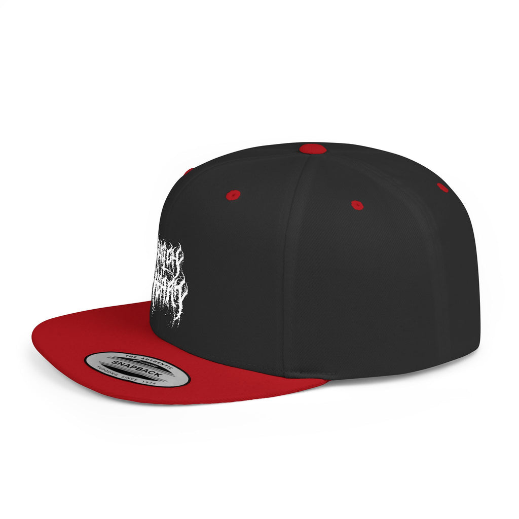 Metal Band Logo Snapback Hat — Flat Bill Black Cap