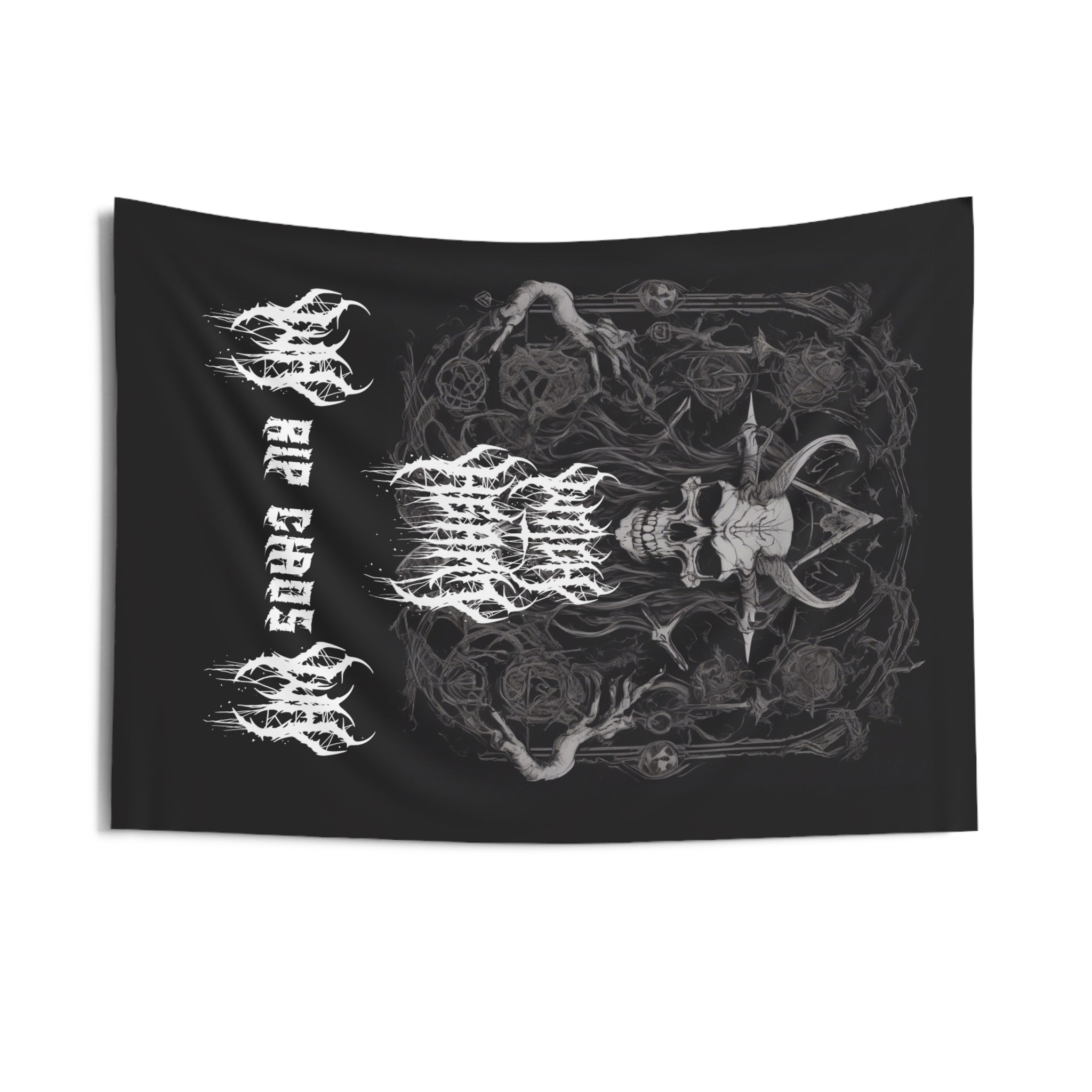 Skull Demon Wall Tapestry — Gothic Indoor Decor