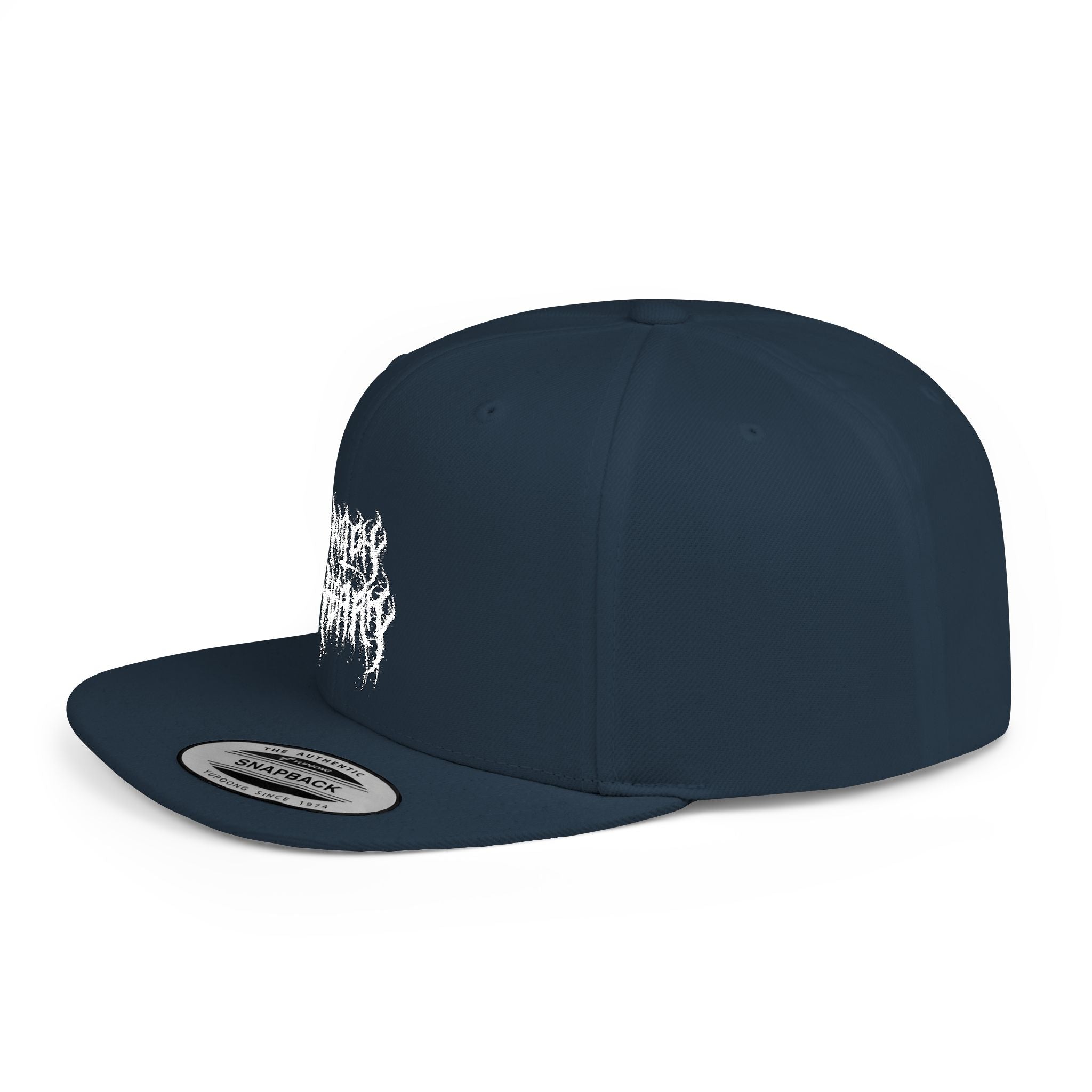 Metal Band Logo Snapback Hat — Flat Bill Black Cap