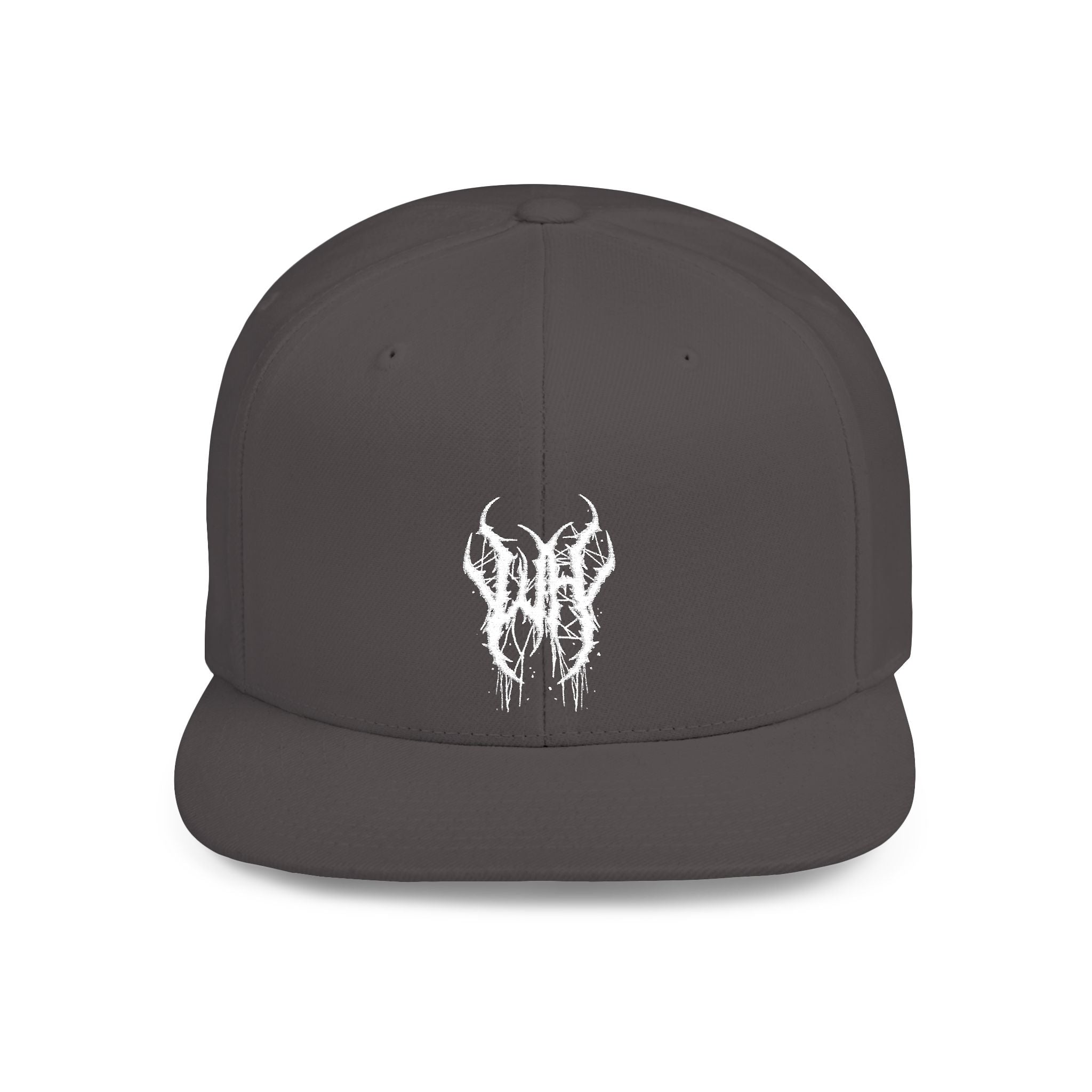 Flat Bill Snapback — Dark Grunge Emblem Hat