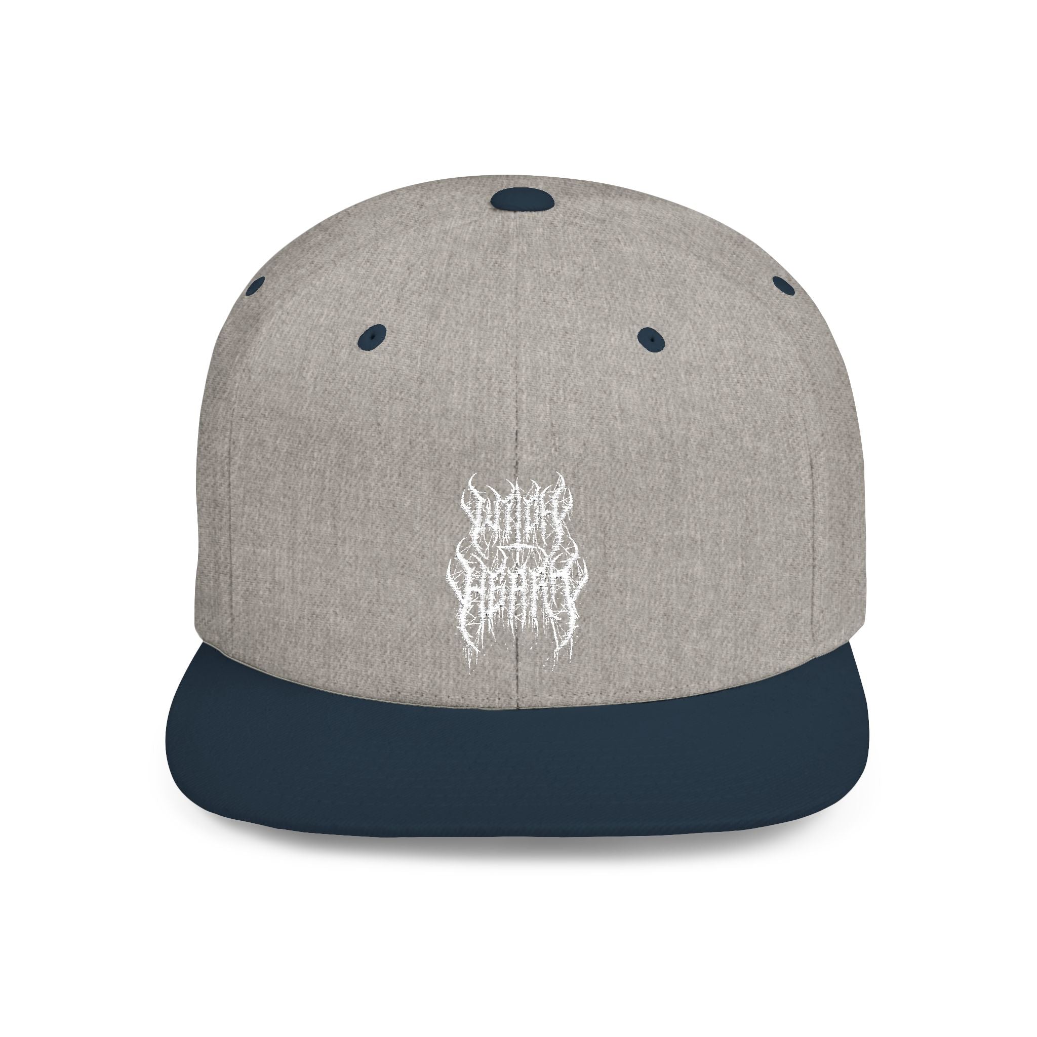 Metal Band Logo Snapback Hat — Flat Bill Black Cap