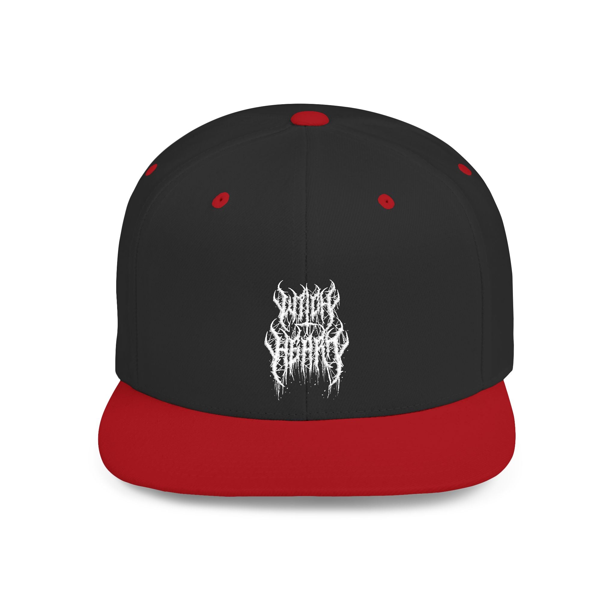 Metal Band Logo Snapback Hat — Flat Bill Black Cap