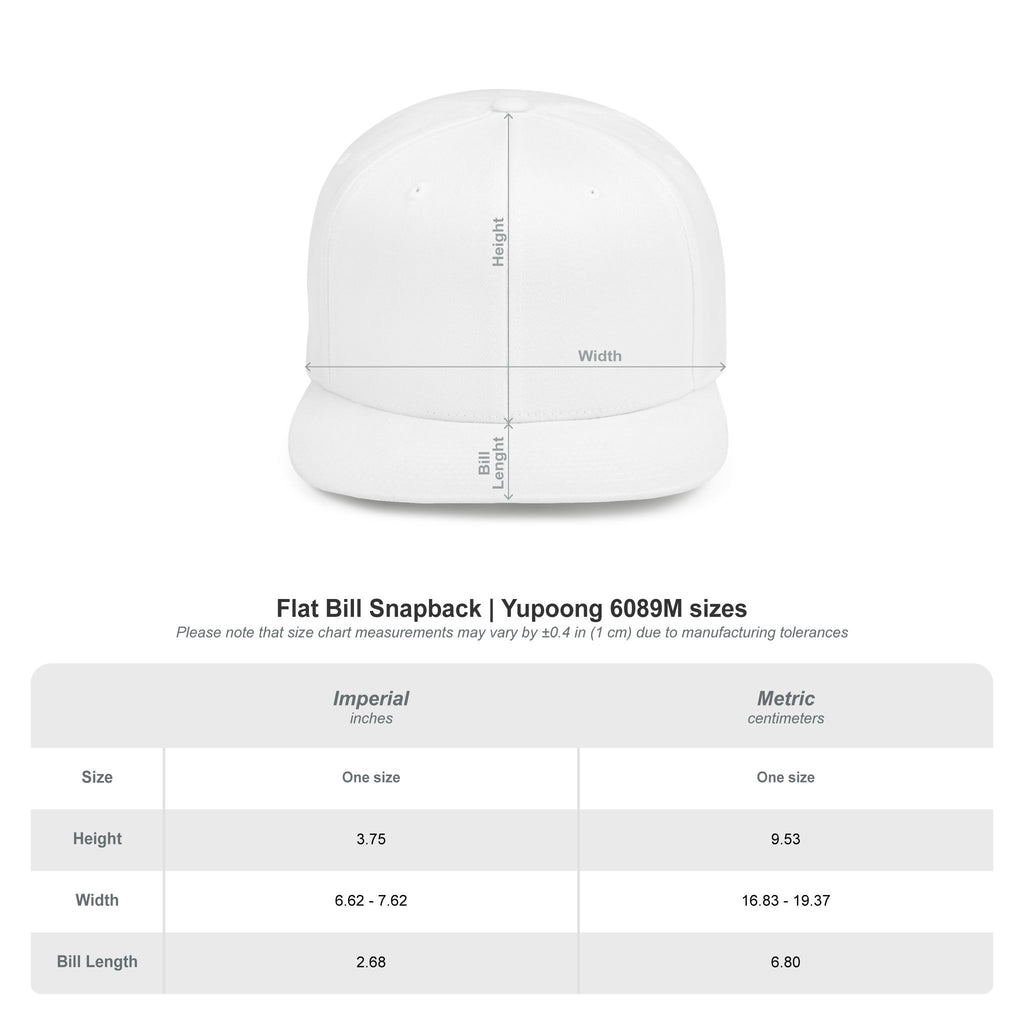 Flat Bill Snapback — Dark Grunge Emblem Hat