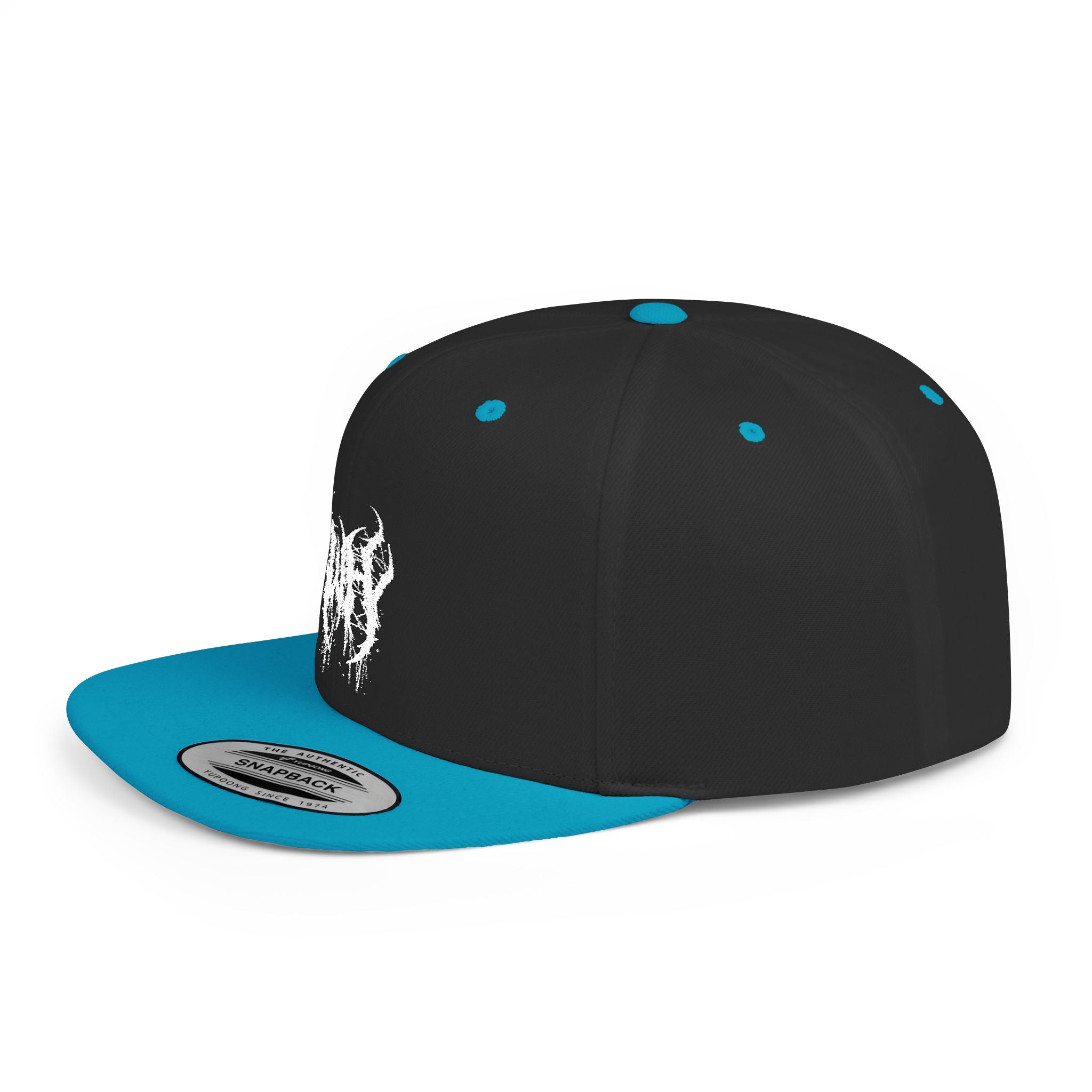 Flat Bill Snapback — Dark Grunge Emblem Hat