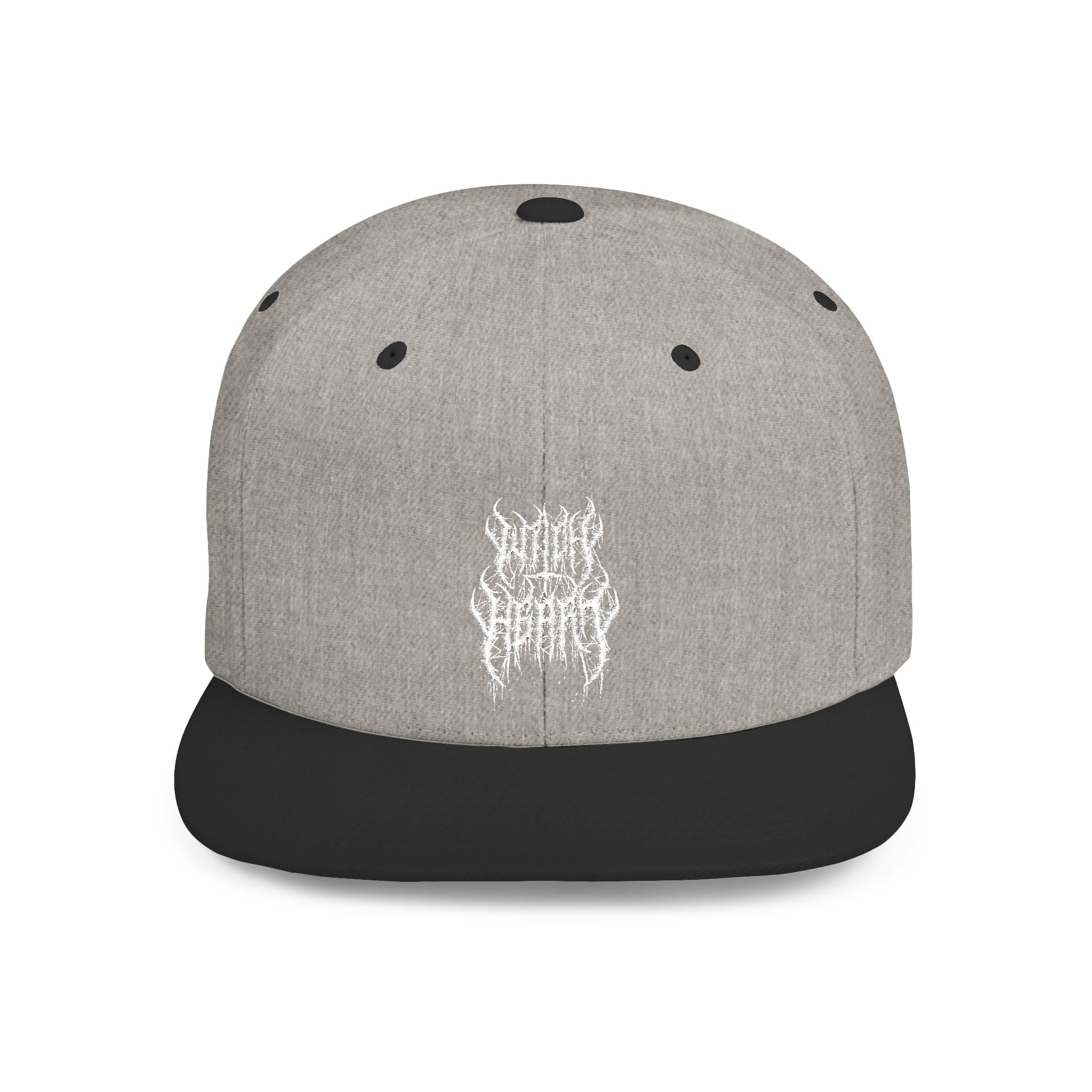 Metal Band Logo Snapback Hat — Flat Bill Black Cap