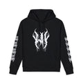Horror Graphic Hoodie — Demonic Forest Design with Sleeve Sigils