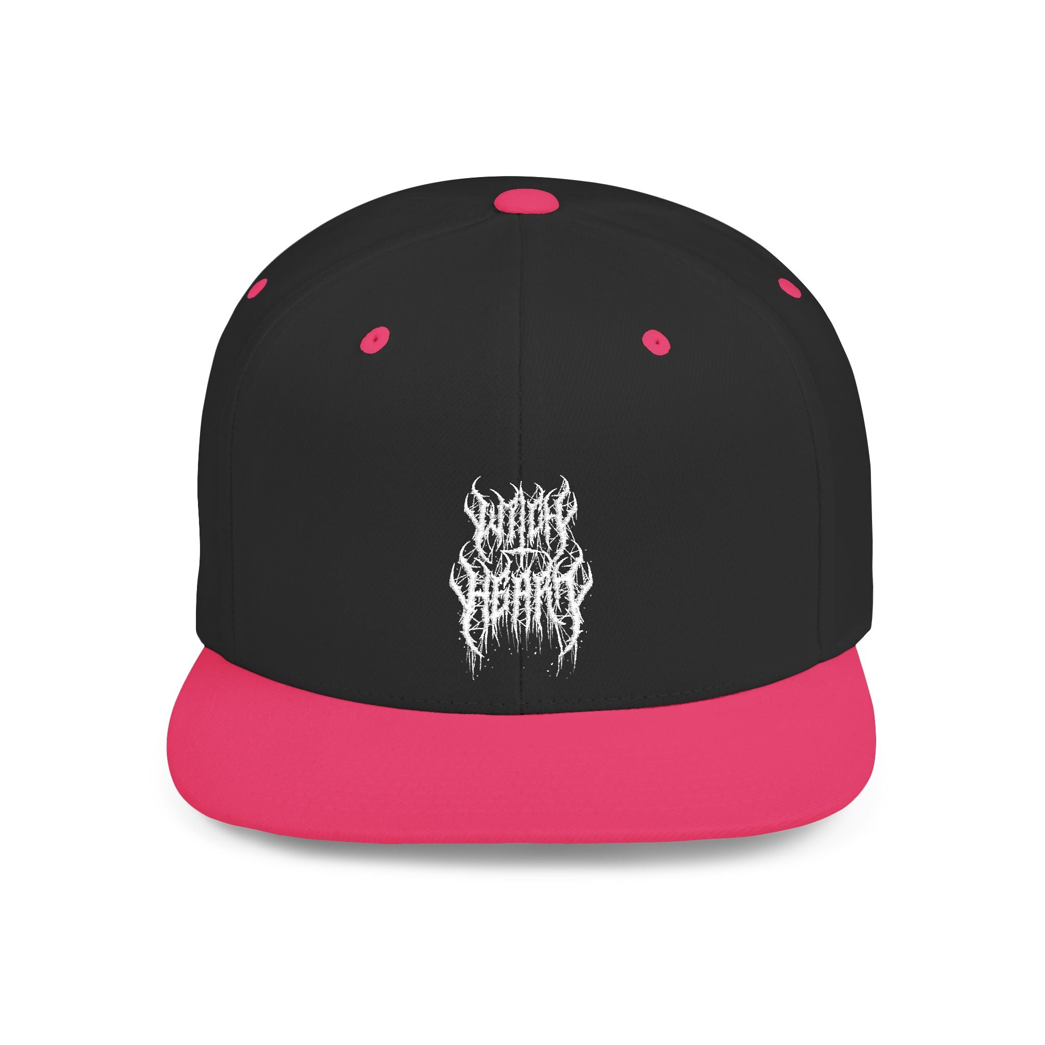 Metal Band Logo Snapback Hat — Flat Bill Black Cap