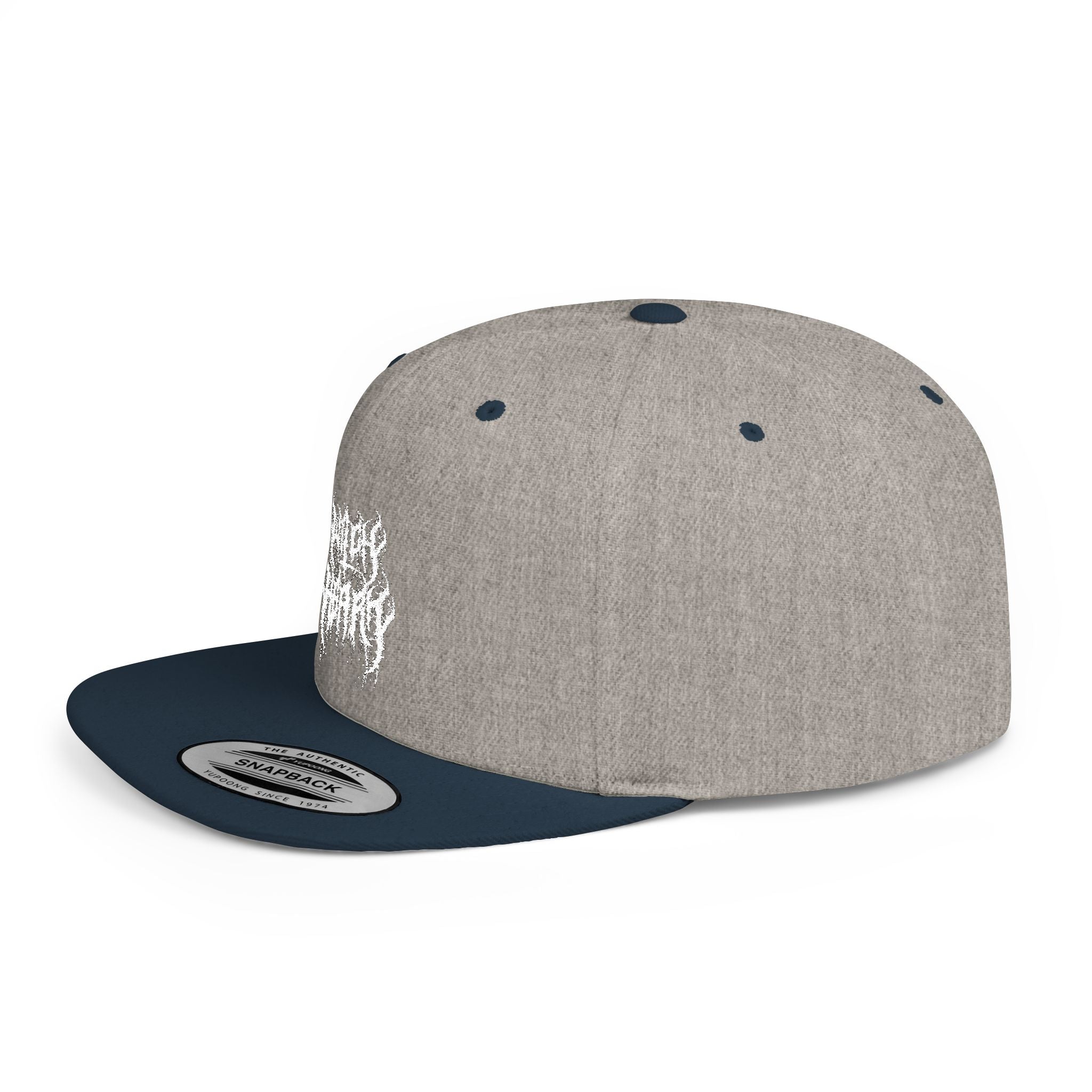 Metal Band Logo Snapback Hat — Flat Bill Black Cap