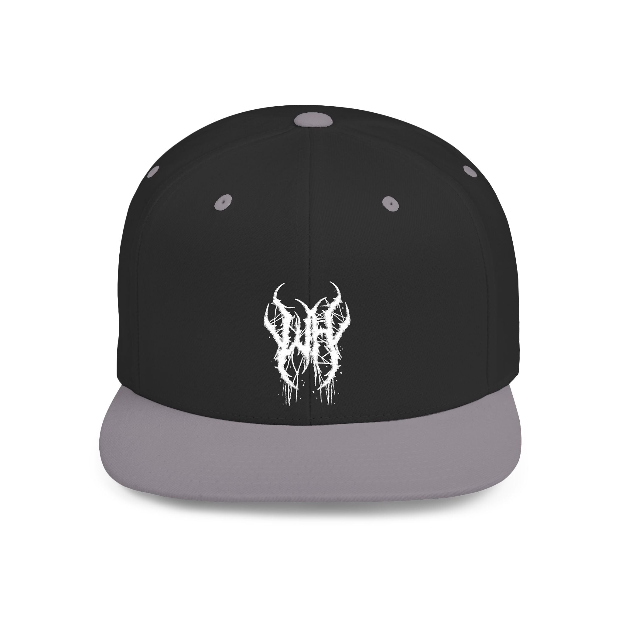 Flat Bill Snapback — Dark Grunge Emblem Hat