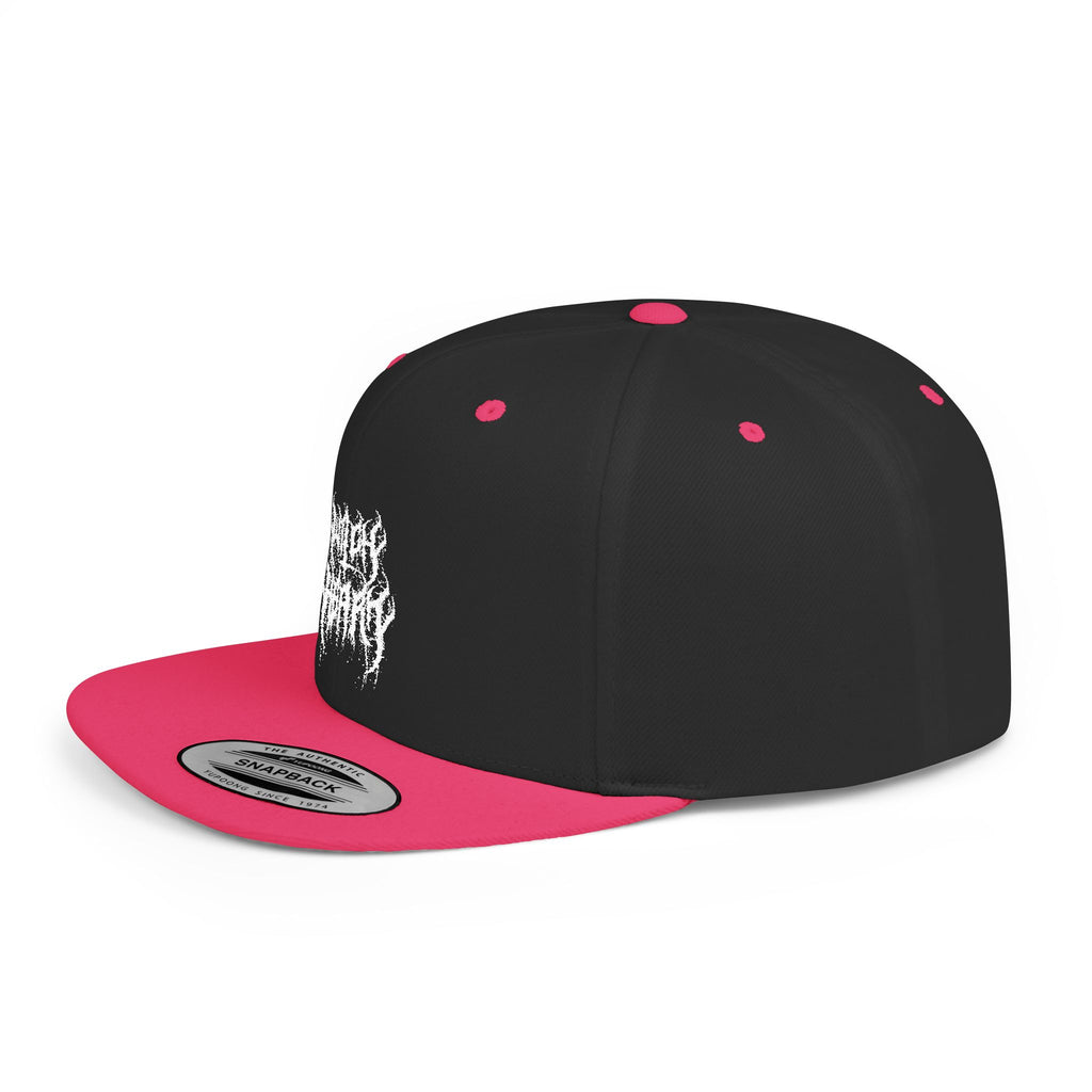 Metal Band Logo Snapback Hat — Flat Bill Black Cap
