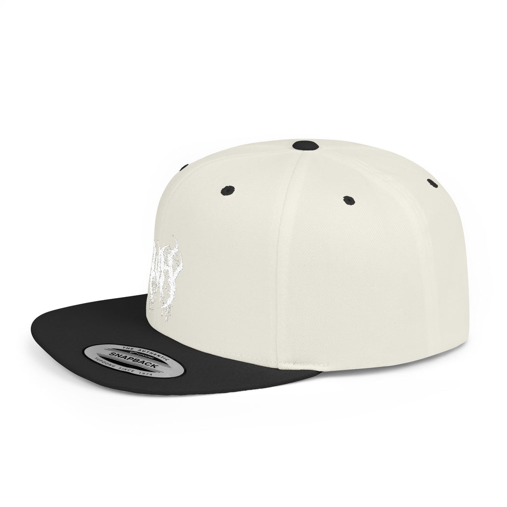 Flat Bill Snapback — Dark Grunge Emblem Hat
