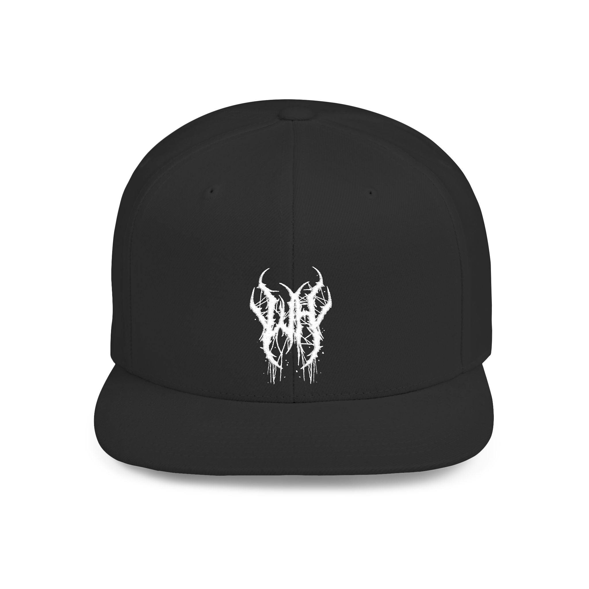 Flat Bill Snapback — Dark Grunge Emblem Hat